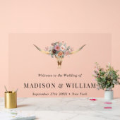 Bohème Floral Vache Crâne Mariage Affiche de bienv (Mariage)