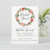 Bohème Floral Wreath Invitation de la douche nupti (Debout devant)