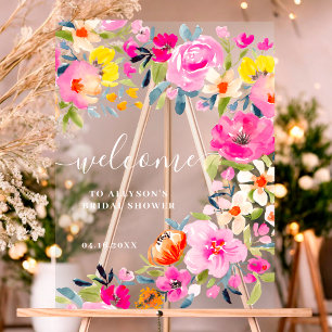 Bohème florale audacieuse aquarelle bienvenue de m