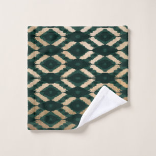 Bohême Gold Forest Green Ikat Motif