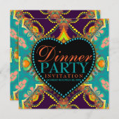Bohême Hippie Batik Dîner Invitations (Devant / Derrière)