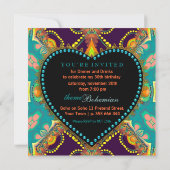 Bohême Hippie Batik Dîner Invitations (Dos)