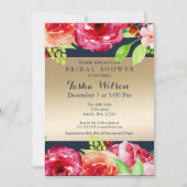 bohème marine or moderne Invitation douche (Devant)