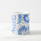 Bohème Monogramme Bleu & Blanc Mug Personnalisé (Centre)