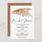 Bohême Pampas Grass nuptiale de douche Invitation (Devant / Derrière)