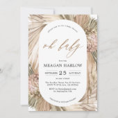 Bohême Pampas Grass Oh Baby shower Invitation (Devant)