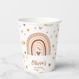 Boheme regenboog - 1 jaar Meisje Papieren Bekers