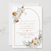 BOHEME Terracotta Floral Boho Arch Afstuderen Kaart (Voorkant)