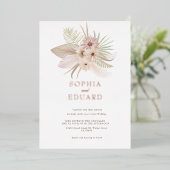 Bohème Tropical Mariage Foil Invitation (Debout devant)