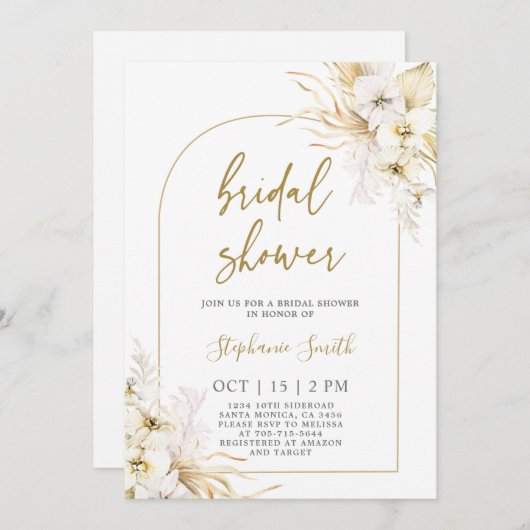 Bohême Tropics Invitation à la douche nuptiale (Devant / Derrière)