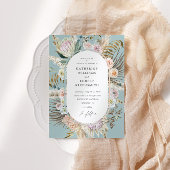 Bohème Turquoise élégant Faire-part de mariage flo