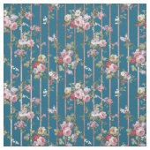 Bohemen blauwe roze rode florale moderne strepen stof (Swatch)