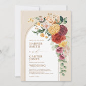  Bohemen bloemen Rustic Pampas Wedding Kaart (Voorkant)