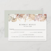 Bohemen botanische bruiloft RSVP met allergie (Voorkant / Achterkant)