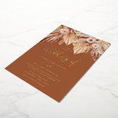 Bohemen Dream Wedding: Boho Terracotta Gold Folie Uitnodiging (Gedraaid)