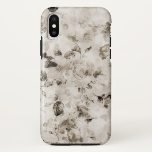 Bohemen  elegant witte grijze rozen floraal iPhone x hoesje