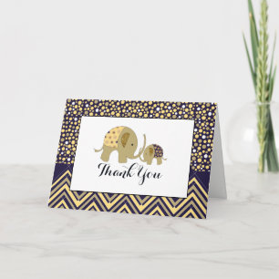 Bohemen Elephant & Chevron Baby shower Dank u wel Bedankkaart