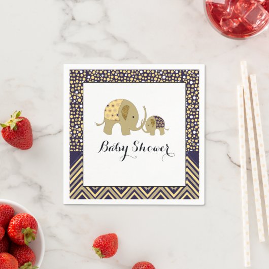 Bohemen Elephant en Chevron Baby shower Servetten (Insitu)