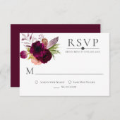 Bohemen Floral Romance RSVP-kaarten (Voorkant / Achterkant)