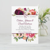 Bohemen Floral Romance Wedding Invitations Aankondiging (Staand voorkant)