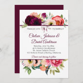 Bohemen Floral Romance Wedding Invitations Aankondiging (Voorkant / Achterkant)