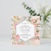 bohemen floral square open house kaart (Staand voorkant)