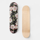 bohemen frans land chic zwarte flora skateboard (Voorkant)