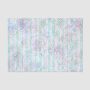 Bohemen pastel roze lavendel blauwgroen bloemstrep tissuepapier