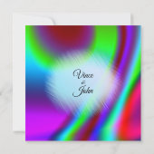 Bohemen Rainbow Design Wedding Invitting Kaart (Achterkant)