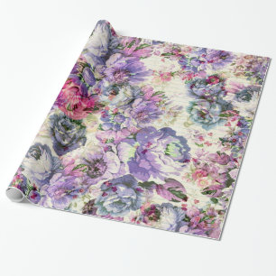 bohemen roze lavendel floraal cadeaupapier
