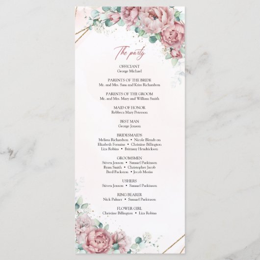 Bohemen  rozen peonies eucalyptus gold programma (Achterkant)