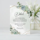 Bohemen sachtigen eucalyptus greenery details informatiekaartje (Staand voorkant)