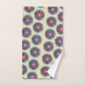 Bohemen Scandinavische vormen in rood blauw en zwa Bad Handdoek (Handdoek)