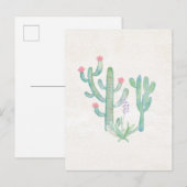 Bohemen Waterverf Cactus Briefkaart (Voorkant / Achterkant)