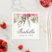 Bohemen Waterverf Floral Afstudeerder Naam Afstude Servet (Insitu)