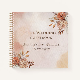 Bohemen Waterverf Floral Flower Fall Wedding Notitieboek