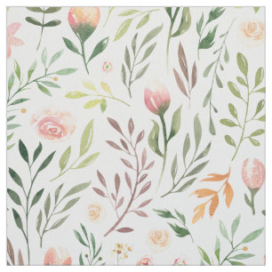 Bohemen Waterverf Leaves en Flowers Stof