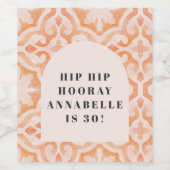 Bohemen waterverf pastel moroccan pap wijn etiket (Enkel label)