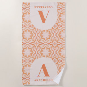 Bohemen waterverf pastel moroccan perzikroze strandlaken