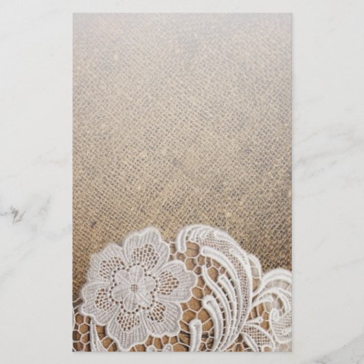 bohemen - western land - burlap en kant briefpapier (Voorkant)