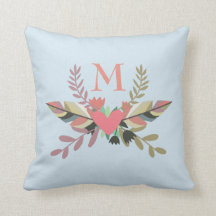 Bohemia Flowers | Monogram Pillow
