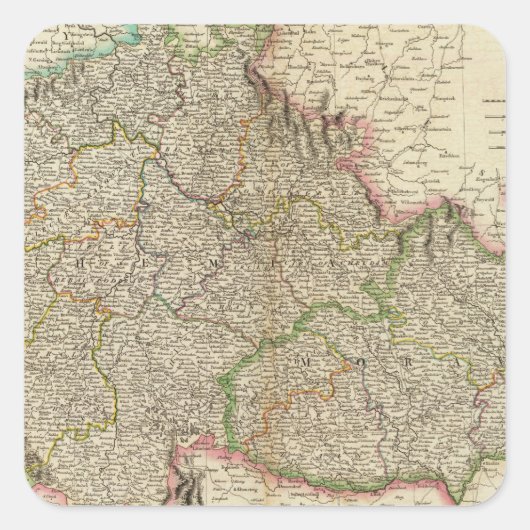 Bohemia, Moravië Vierkante Sticker (Voorkant)