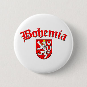 Bohemia Vlag 1 (m/inscriptie) Ronde Button 5,7 Cm