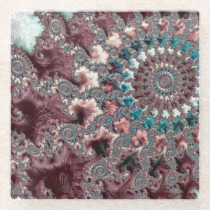 Bohemiaans fractal glazen onderzetter