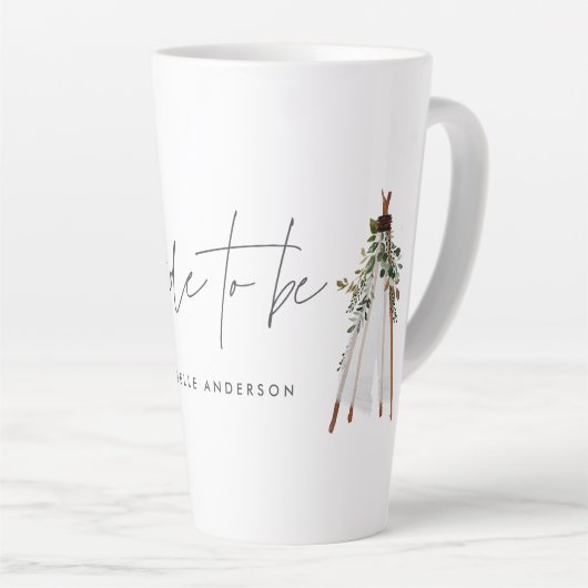 Bohemiaanse bruid om de botanische hedendaagse gri latte mok (Rechterhoek)