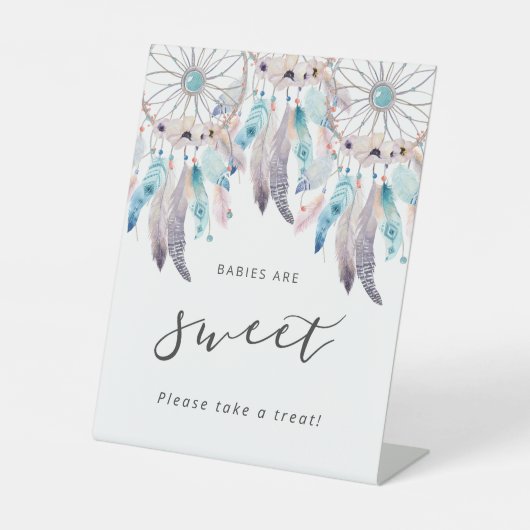 Bohemiaanse drocatcher baby's zijn zoete Baby show Reclamebord Met Voetstuk (Voorkant)