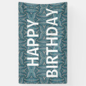 bohemiaanse girale zilvergrijze turkooizen blauw spandoek (Verticaal)