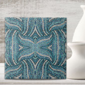 bohemiaanse girale zilvergrijze turkooizen blauw tegeltje