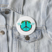 Bohemian Angel Wings Peace Symbol Ronde Button 7,6 Cm (In situ)
