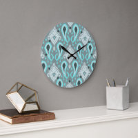 Bohemian Aqua Turquoise Ikat Tribal Art Pattern